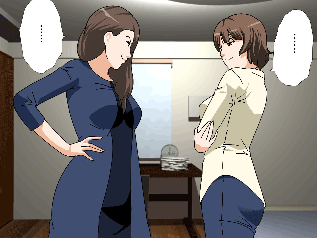 杜戸先生と苫田ママをレズらせて3Pしてみた夜-と…その後の話 サンプル 6